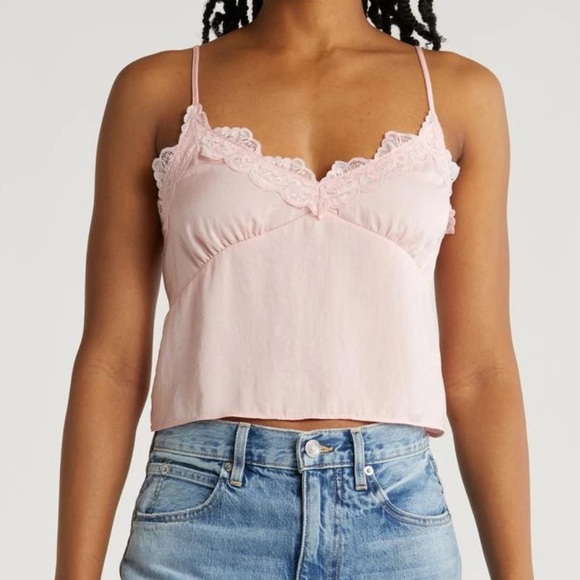 Abound Lace Trim Satin Crop Camisole NWOT - Picture 1 of 4